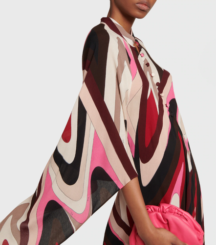 EMILIO PUCCI Moire-print Wide Sleeve Caftan Maxi Dress sz US 12-14 /IT 48 $1460 - Picture 5 of 22