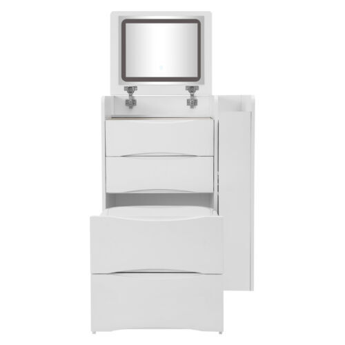 Vanity Desk Vanity Desk con Specchio Plip Top Compatto Trucco Vanità con 3 Cassetti - Foto 7 di 23