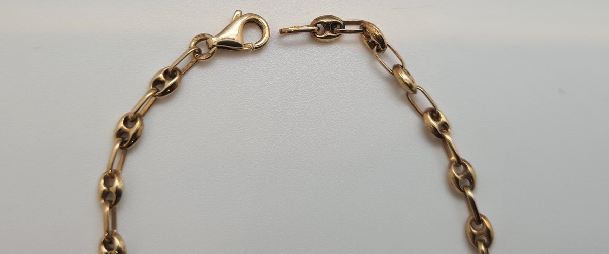 Gourmette En Or Jaune 9 Carats - Longueur 14.5 Cm - Poids 2.15 G - Occasion