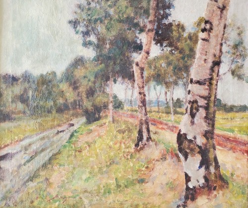 Gemälde Öl Landschaft Birken Wald Alfred Wiegmann Norddeutsch Signiert - Picture 4 of 15