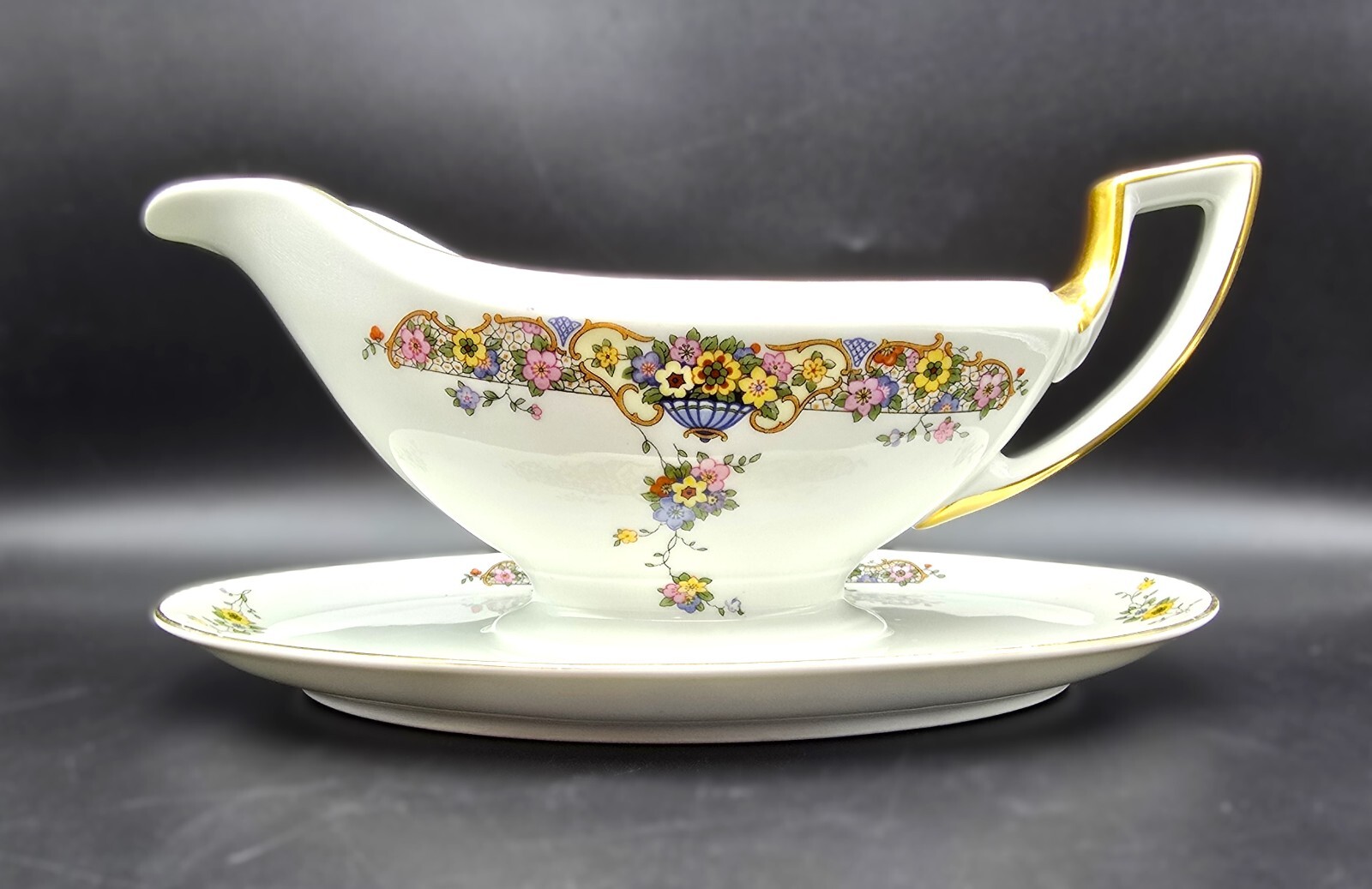 Vintage Thomas Bavaria Gravy Boat with Under Plate 