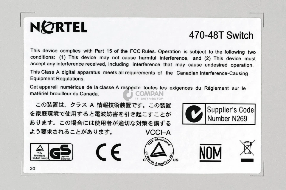 Nortel Networks BayStack 470-48T 48x RJ-45 100Mb - Ethernet Switch - Image 4 of 4