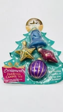 Christmas Ornament Design Floating Candle Set 4 Candles NIP Amscan Inc Colorful