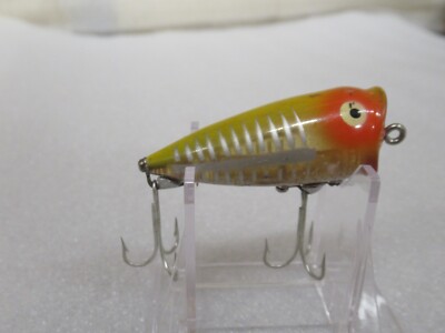 Vintage Heddon Chugger Jr Yellow Shore 2-1/4