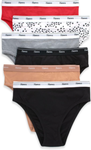 Breathable Stretch Cotton Women Underwear, Assorted, 6-Pack