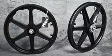 PRO+ 20" BICYCLE GT STYLE MAG WHEELS 6 SPOKE BLACK FOR BMX BICYCLES (CHROME COG)