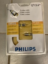 Philips s video cable 12 ft 24 karot gold for tv vcr sat audio dvd receiver 