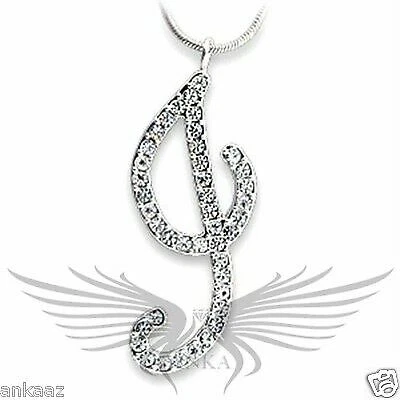 CHANEL Ciondolo Brillante Top Grade Cristallo Trasparente Rodiato Iniziale (J) Ot121