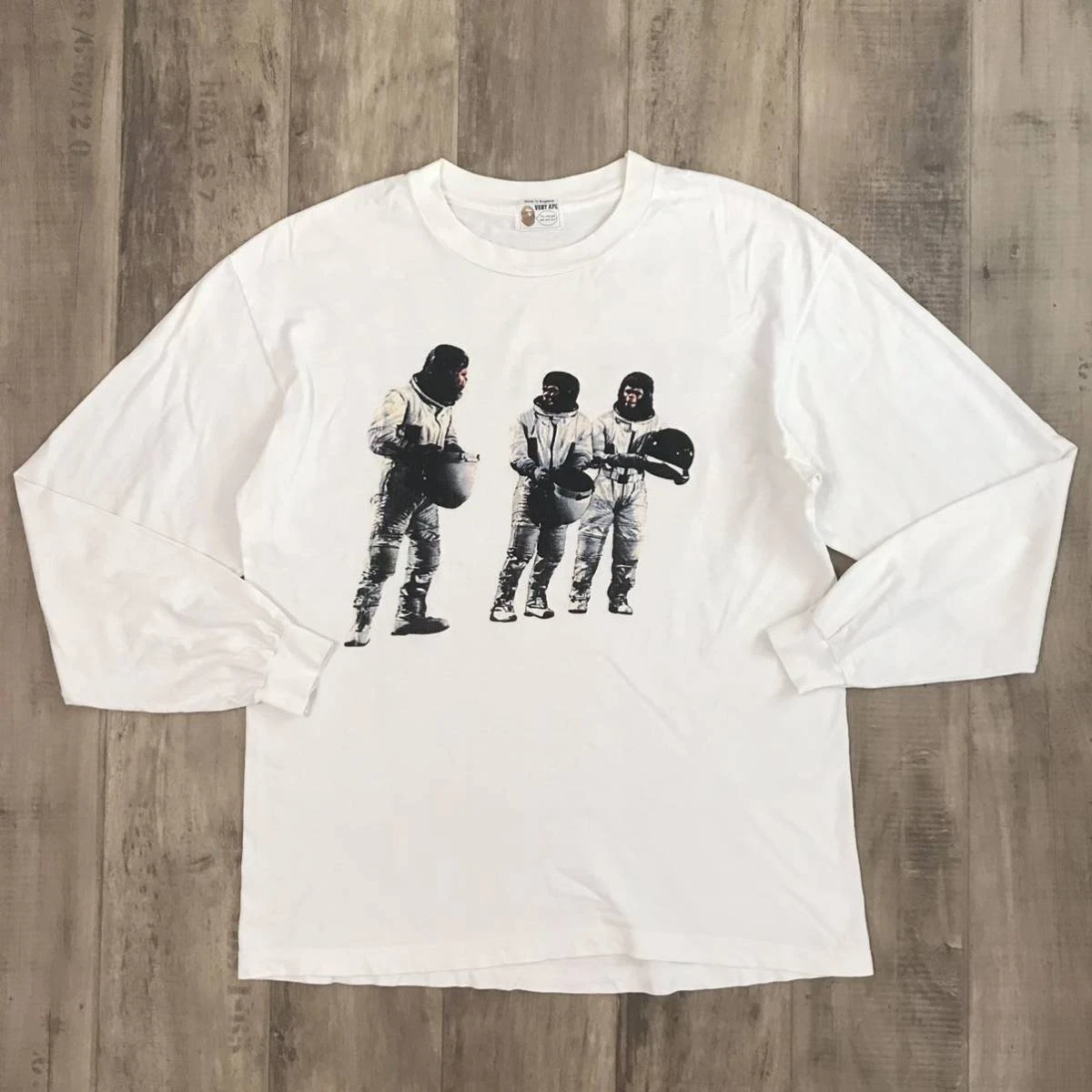 bape long sleeve white