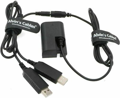 DR E6 DC Coupler Dummy Battery to Dual USB Power Adapter Cable for Canon EOS 5DS