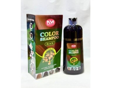 NM Beauty Hair Colour Shampoo For Men & Women, Ammonia Free,Natural, 500ml,Black