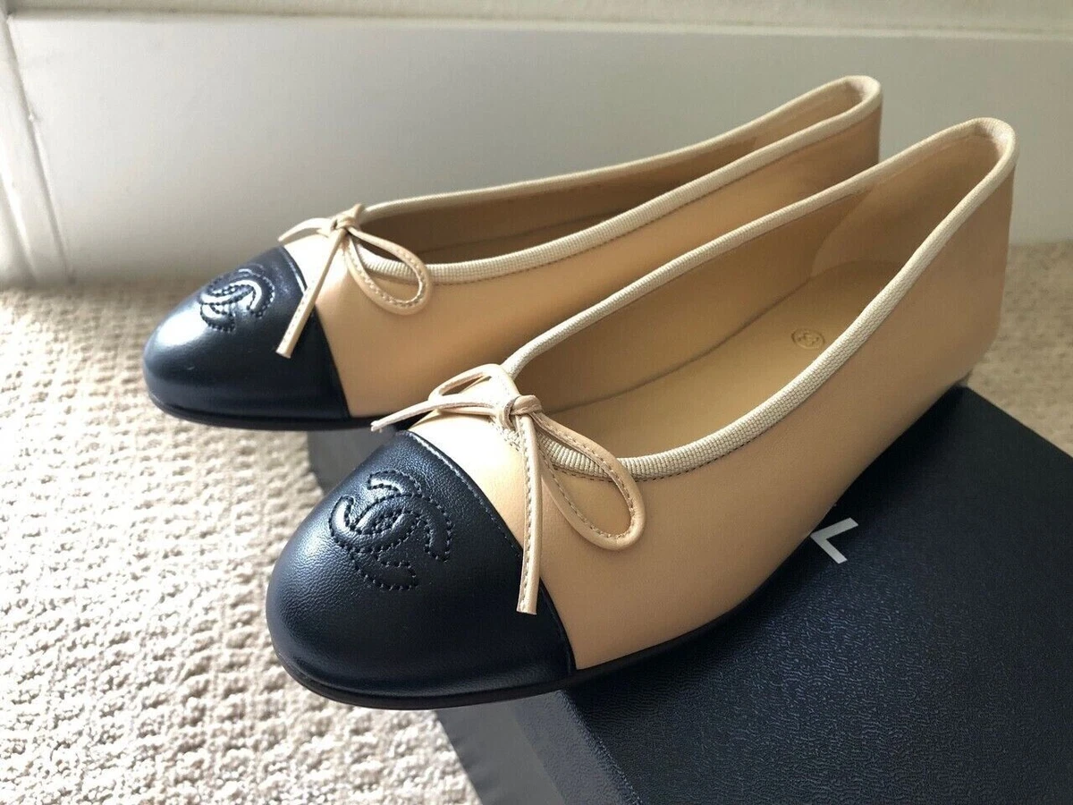 Authentic Chanel Lambskin Patent Cc Cap Toe