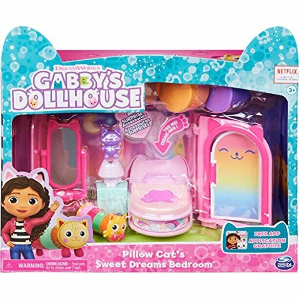 GABBY'S DOLLHOUSE Complete Set 6 Rooms KITCHEN BATH BED MUSIC PLAY CRAFT  NEW