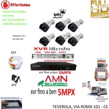KIT VIDEOSORVEGLIANZA CLOUD DVR 8 CANALI 6 TELECAMERE 5MPX AHD + HD1TB CCD SONY