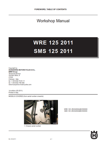 HUSQVARNA 2011-2013 WRE SMS 125 REPAIR WORKSHOP SERVICE MANUAL REPRINTED - Picture 3 of 4