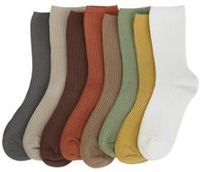 Fall Slouch Socks for Women Cotton Slouchy Socks Brown Coffee Gray Orange Gre...