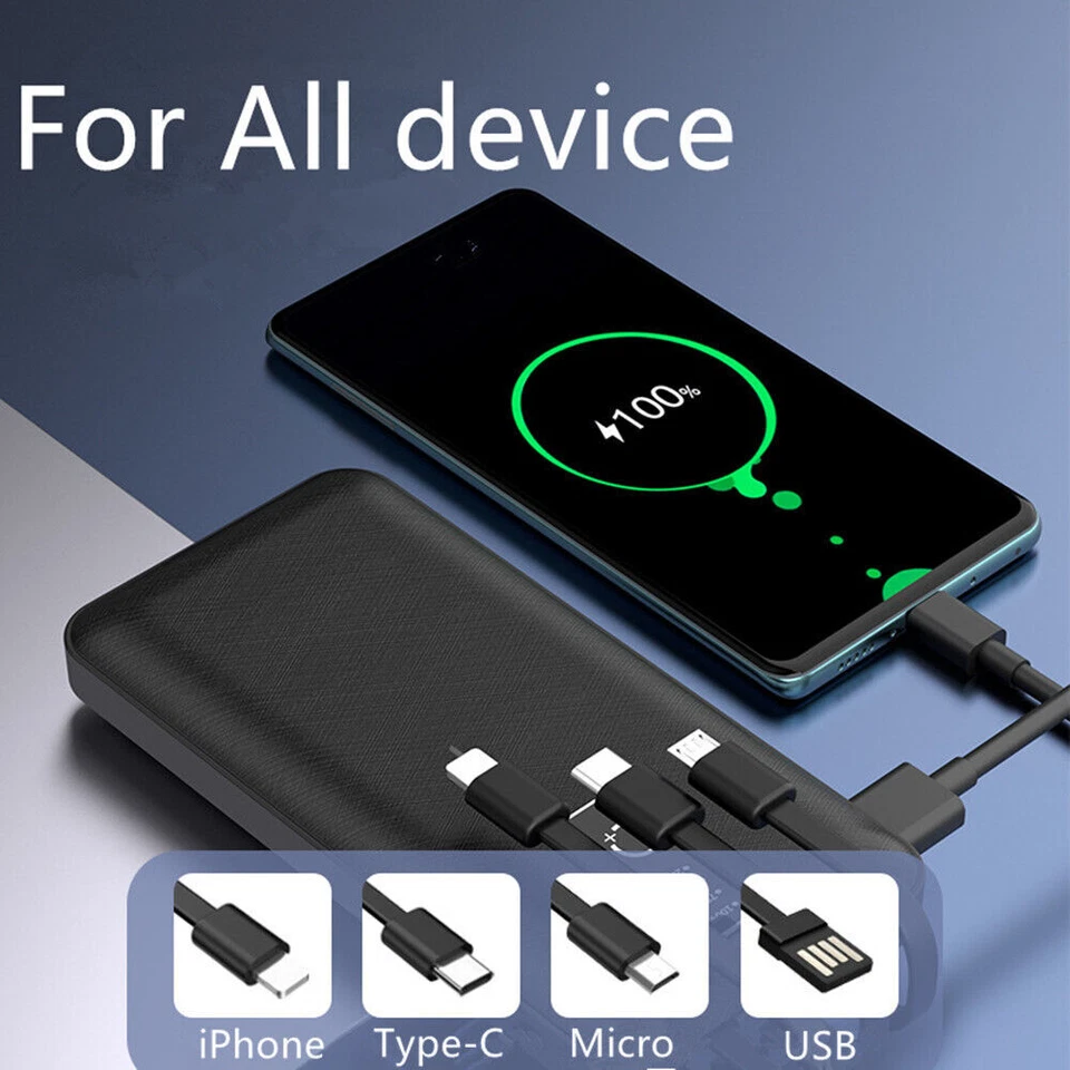 9000000mAh Power Bank Fast charger Pack USB External Battery For Mobile Phone UK