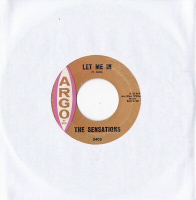 The Sensations Featuring Yvonne -Let Me In / Oh Yes I'll Be True- 7'' 45 US, Argo