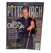 Ed Eddie Olczyk Signed Autographed Pittsburgh Magazine 2004 Penguins USA HOF