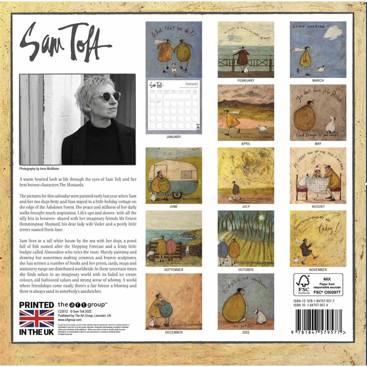 Sam Toft Calendar 2023 Month to a View Planner 30cm x 30cm Official