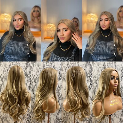 Hochwertige Synthetikperücke High Heat Fiber Balayage Blond 30'''' Länge