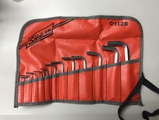 Snap On C112b --- 13 Pc Sae Hex Key Set .05 38 With Roll-up Bag