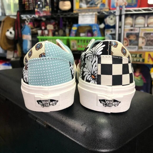 Vans Tiger Patchwork Checkered Flowers Knit Colla… - image 6