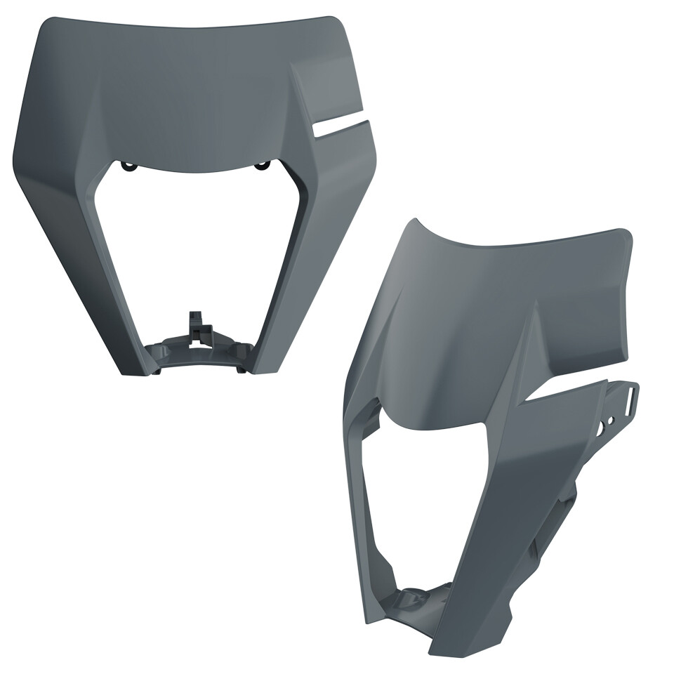 Cache lampe avant KTM EXC gris nardo en plastique injecté flexible