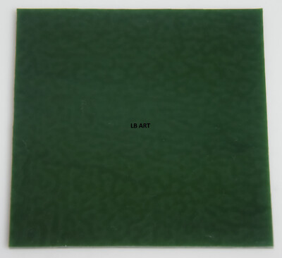 0345.30 - OPALESCENT STEEL JADE GREEN 4'' x 4'' BULLSEYE 3mm THICK GLASS 90 COE