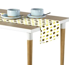 Pots of Gold & Coins White Table Runners  12"x72" or 14"x108"