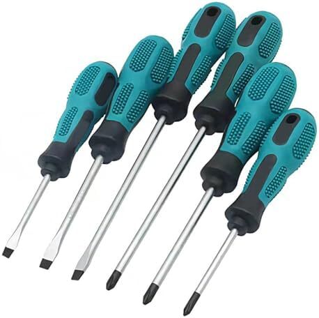 6 Piece Soft Grip Screwdriver Tool Set with Bag | 3 Cross-Head Screwdriver+3 Fla