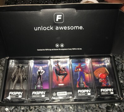 COMPLETE FIG PIN SPIDER-MAN SET 2019 NEW YORK COMIC CON EXCLUSIVE!!