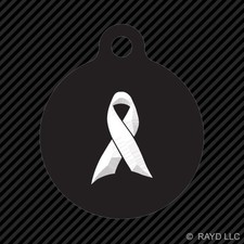 Ribbon Keychain Round with Tab dog engraved many colors POW Prisoners of War