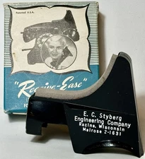 Vintage Receive-Ease Type F-1 Telephone Shoulder Rest In Original Box Wisc. Adv.