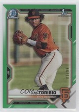 2021 Bowman Chrome Prospects Green Refractor 81/99 Luis Toribio #BCP-228 hv1