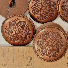 buttons copper tone metal shank 7/8"- 23mm 2pcs