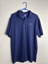 Under Armour Mens XL Short Sleeve Polo Shirt Navy Blue