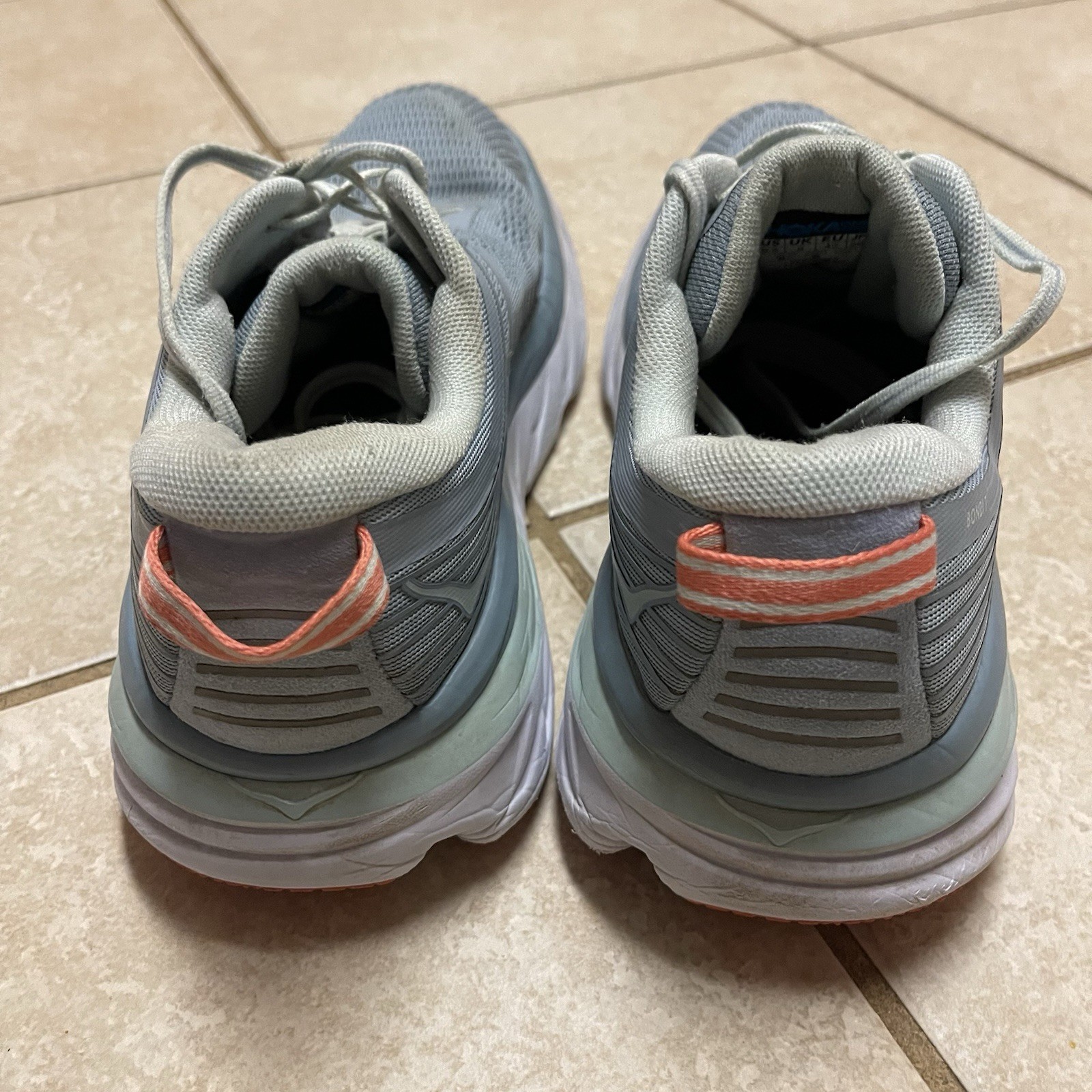 Hoka One One Bondi 7 Running Shoes Sneakers Cushion Light Blue Womens Size 9.5 thumbnail 4