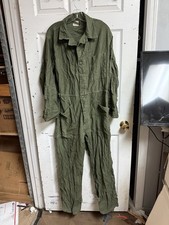 U.S. Military Men's Green Cotton Sateen Type 1 Coveralls Size L/XL