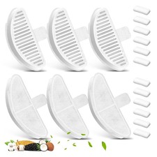 6 Pack Replacement Filters & 12 Filter Sponges for 67oz/2L White