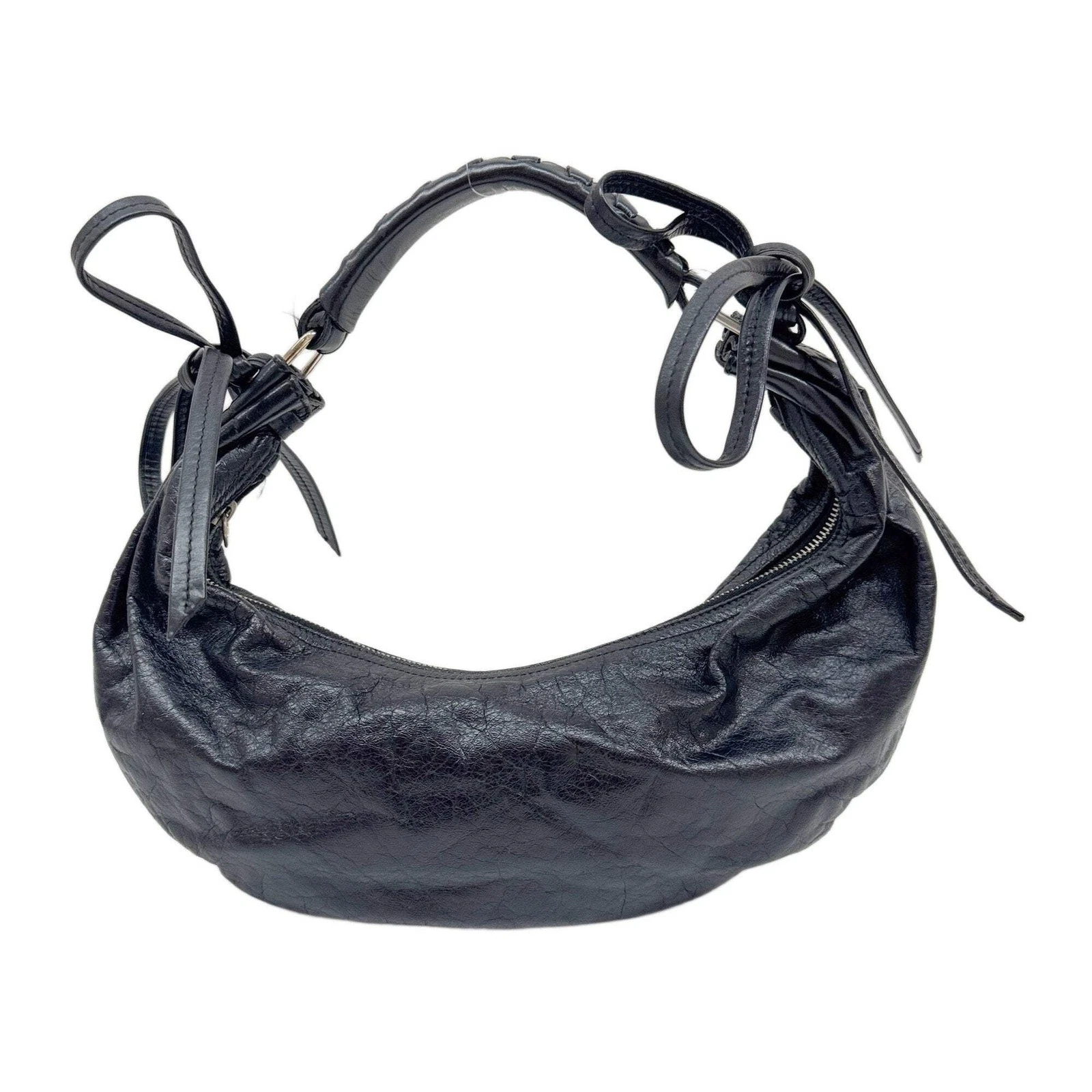 Miu Miu — MIU MIU Half Moon Black Leather Shoulder Bag