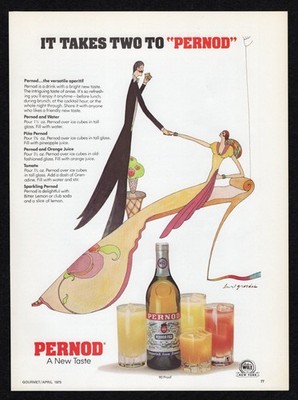 1975 Pernod Fils Versatile Aperitif Pina Orange Juice Tamate Sparkling Print Ad