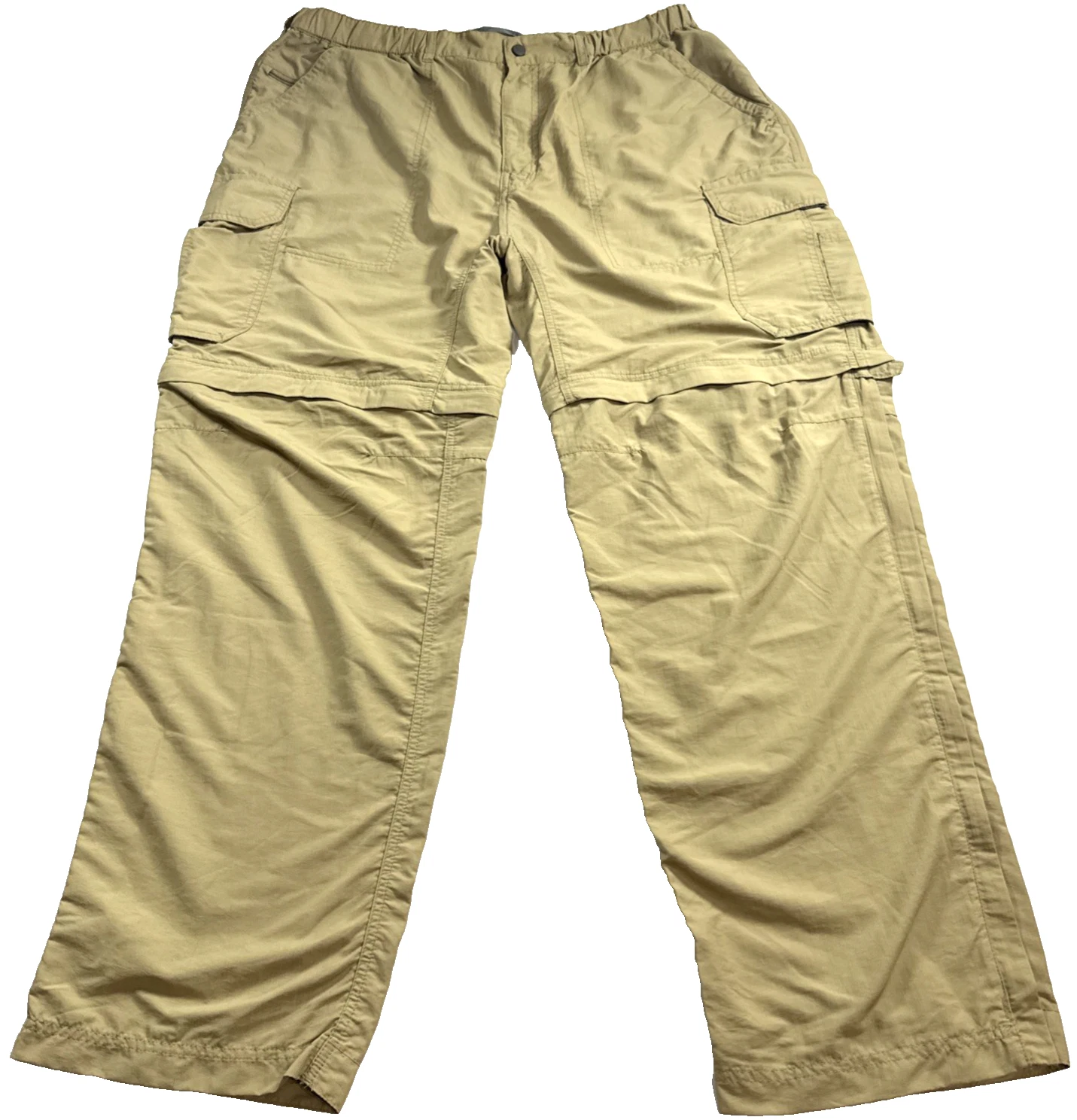 REI Convertible Pants Mens XL Tan Cargo UPF 50+ Outdoor Camping Hiking 32L VTG