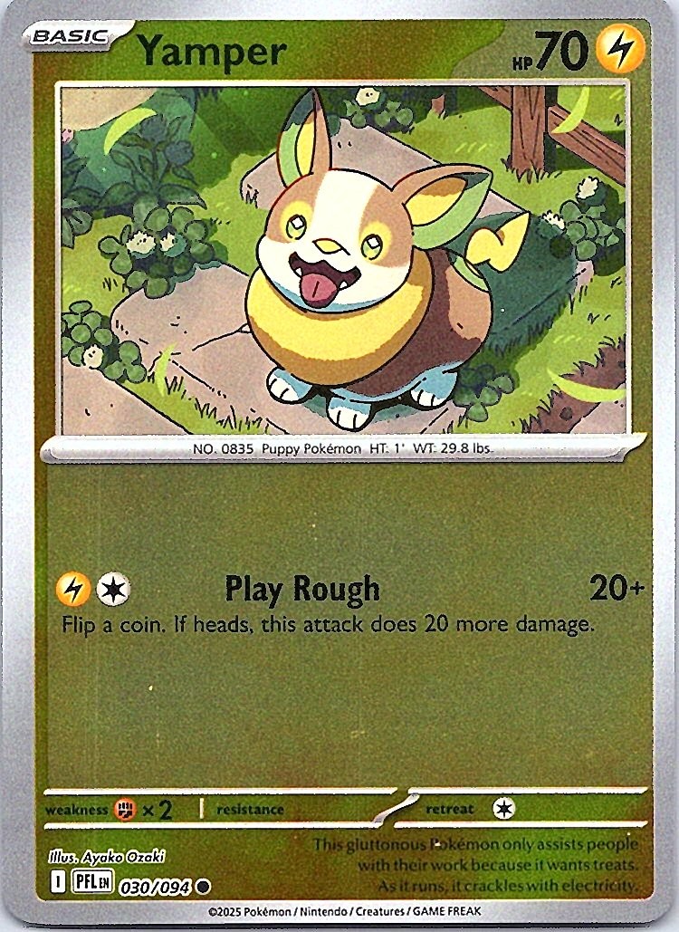 Yamper - Common Lightning Reverse Holo ME02: Phantasmal Flames 030/094 NM