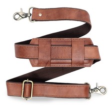Adjustable 60-inch Real Leather Bag Replacement Shoulder Strap Comfort Fit Pa...