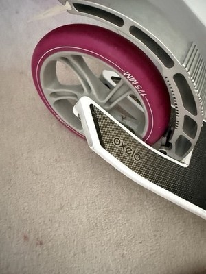 Oxelo MID 9 Cityroller Kinder 175 mm klappbar Federung Ständer weiß/lila