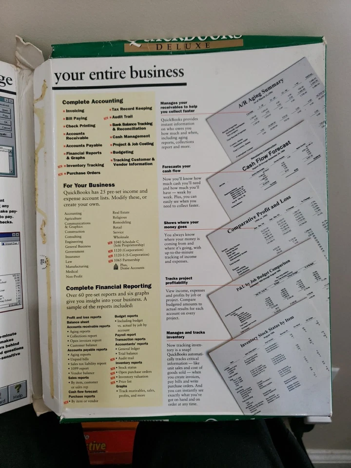 New Vintage Intuit QuickBooks Deluxe CD ROM Version With QuickBooks Plus LOOK! - Image 4 of 4