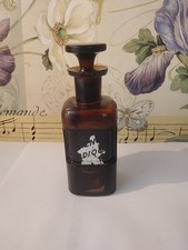 RARE Antique Amber glass apothecary Bottle W/ Stopper Original Content