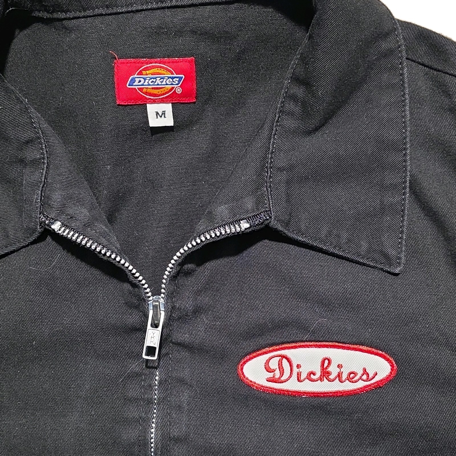 Dickies Black Zip Basic Jacket Collared Logo Butt… - image 2
