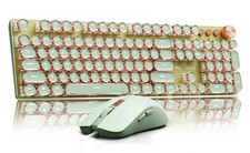 Wired Mechanical Gaming Keyboard, 104 Keys Backlit LED, Typewriter Style